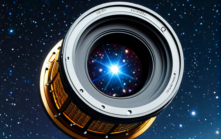 우주 공간에서의 메타물질 연구 - Space Telescope Lens**
"A futuristic space telescope lens constructed from metamaterials, showcasin...