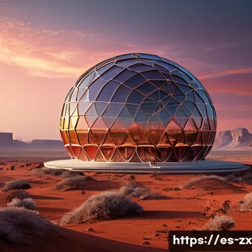 Home 32 우주 이주를 위한 생체 재료 연구 - A futuristic space habitat constructed from smart biomaterials with integrated sensors, showing adap...