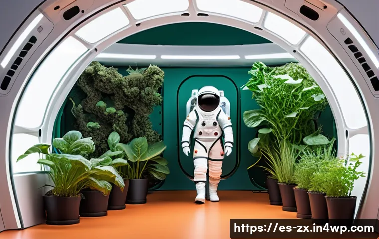 우주 이주에 대한 과학적 접근과 연구 - A detailed interior scene of a futuristic space habitat on Mars, showcasing advanced closed-loop lif...